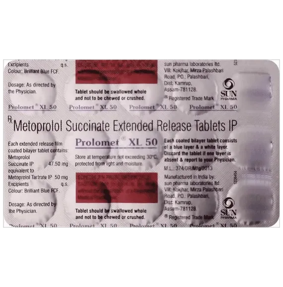 prolomet xl 50mg tablet 15's